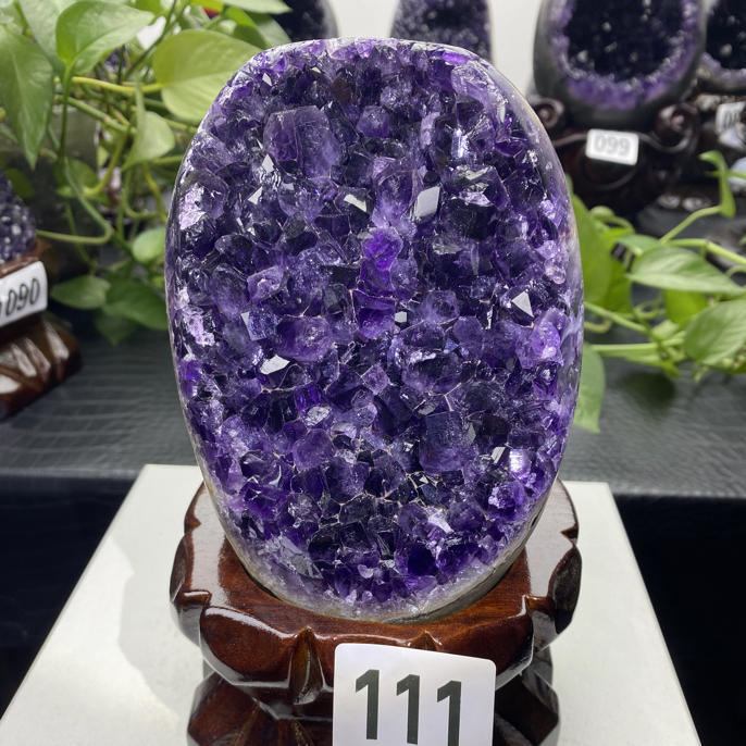 天然乌拉圭紫水晶大金山窝紫晶洞聚宝盆钱袋子家居办公室装饰摆件