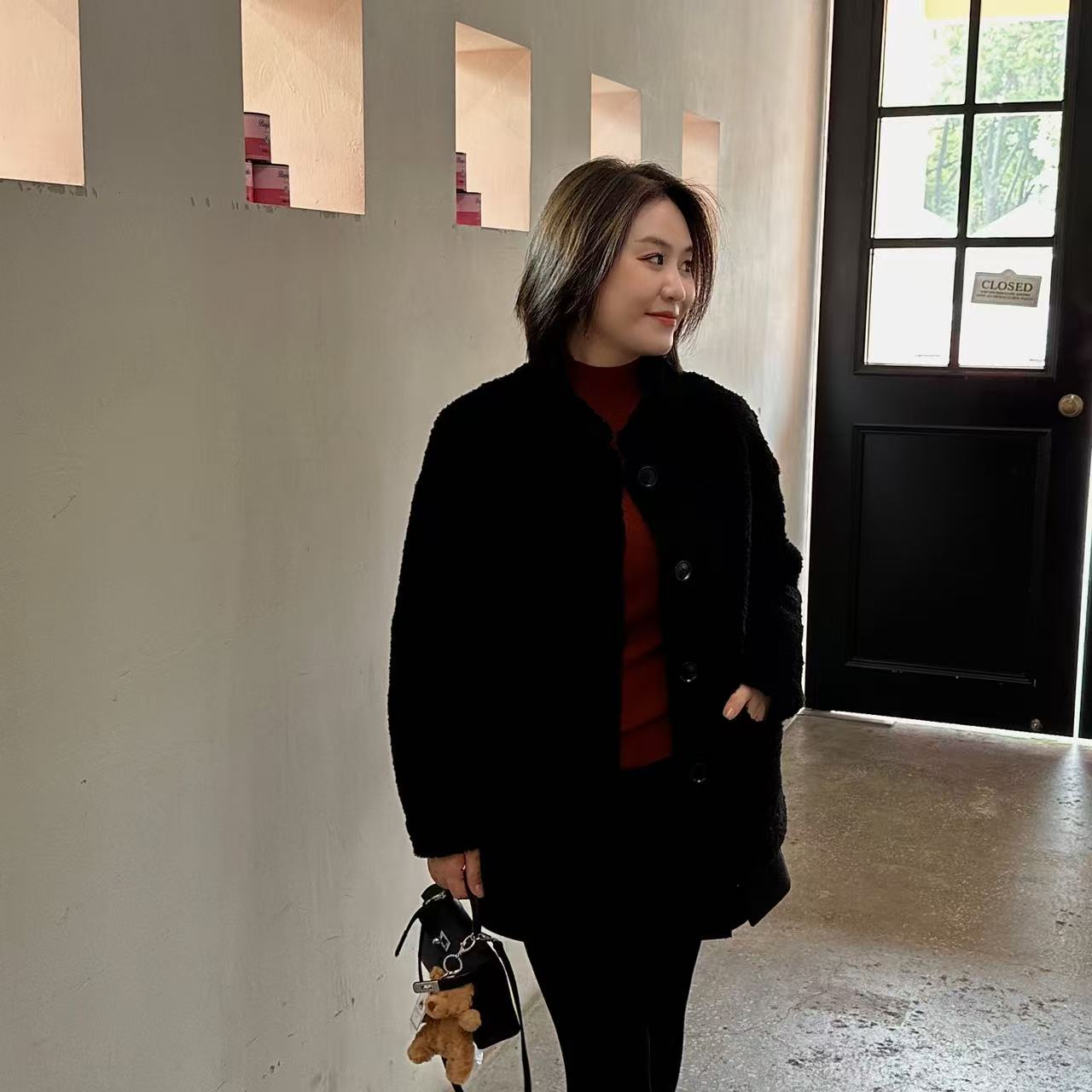 【汐汐女装二店】小个子定制冬季韩版通勤气质感百搭外套 XX2510037
