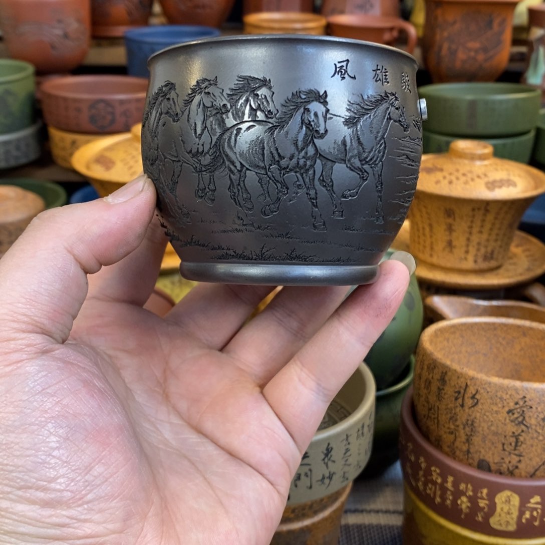 紫砂杯子宜兴全手工紫砂杯