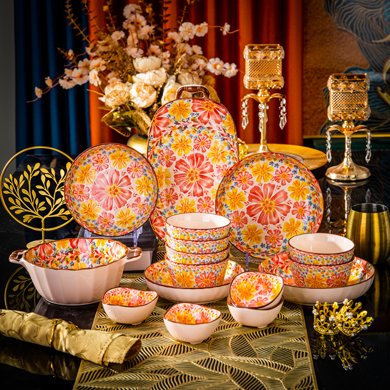 餐具套装易清洗釉下彩陶瓷蒲公英盘碟饭碗盘子高档碗碟盘碗盘