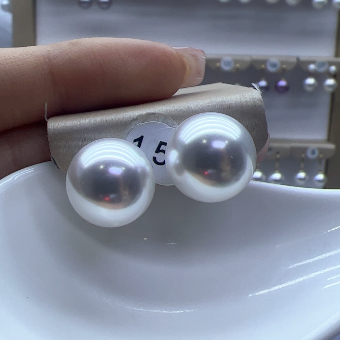淡水珍珠耳饰18K金镶嵌