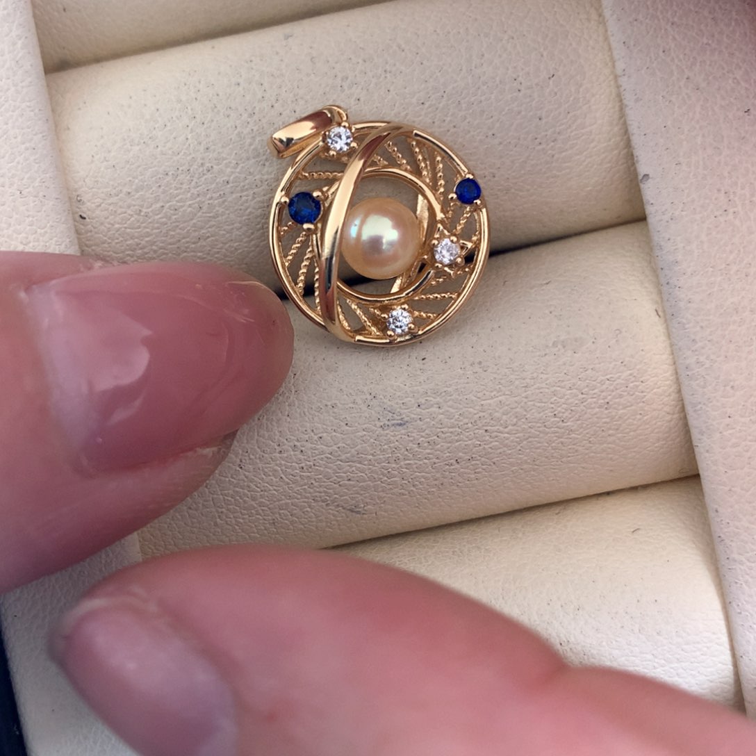 海水珍珠戒指银S925镶嵌