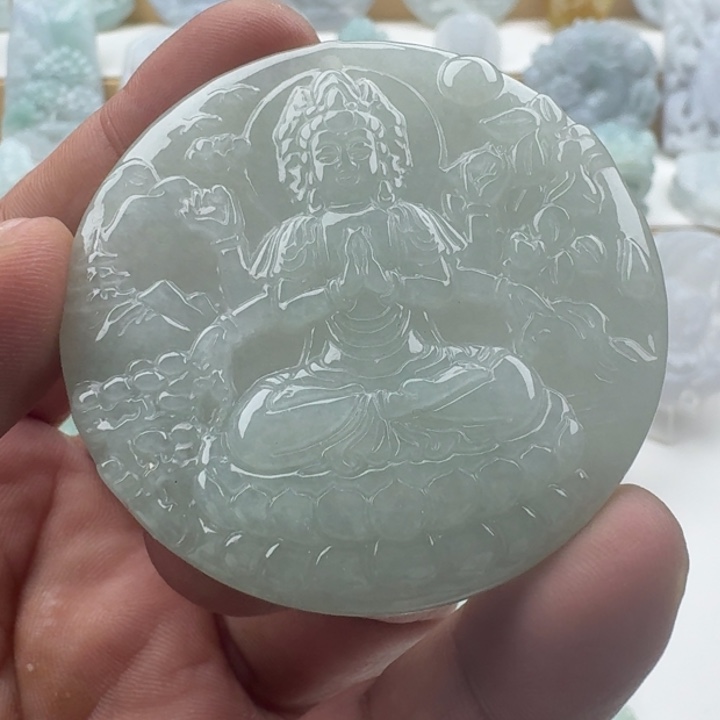 翡翠未镶嵌颈饰天然缅甸A货翡翠