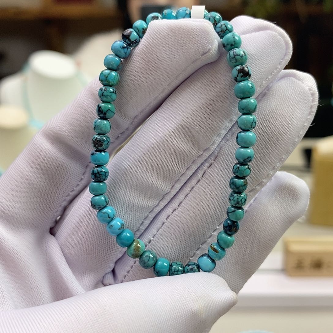 绿松石A5瓷釉级单圈卡4+未镶嵌