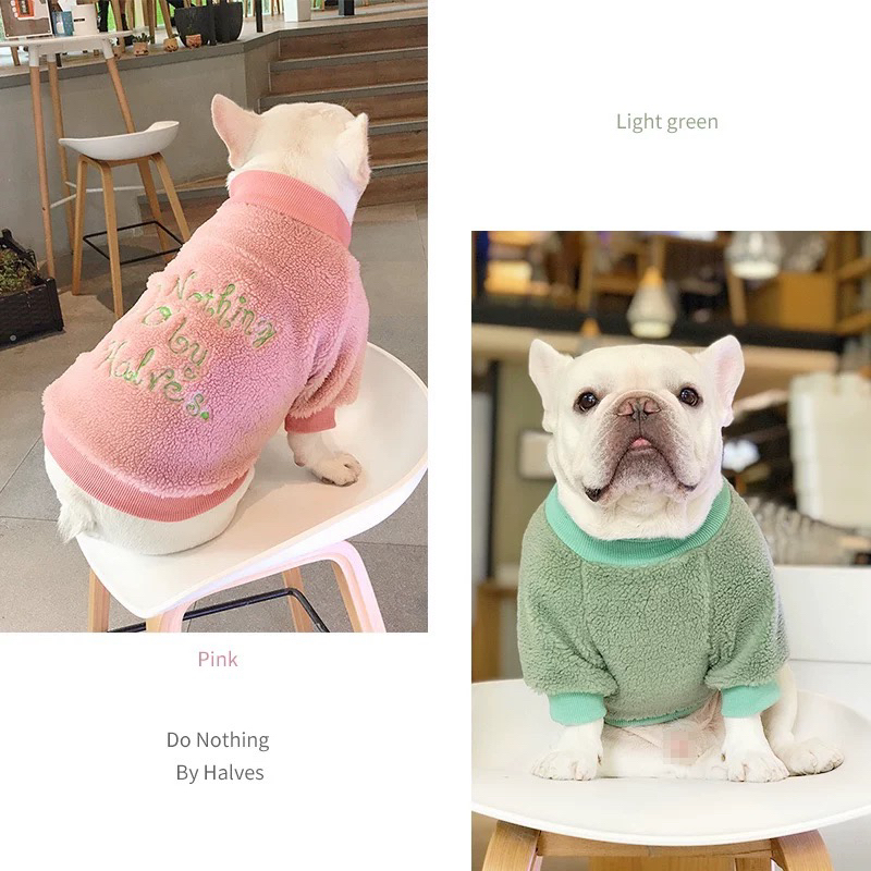 HeyElf狗狗衣服宠物秋冬装法斗巴哥加绒卫衣雪纳瑞比熊羊羔绒外套