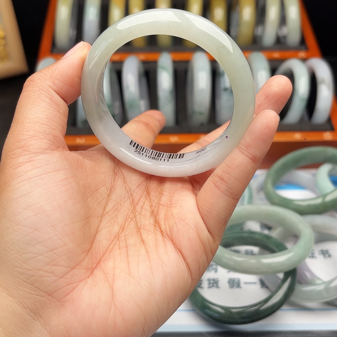 翡翠未镶嵌手镯54-46 16