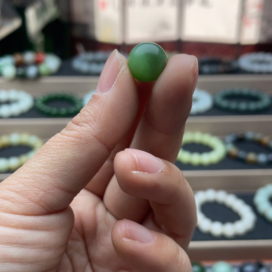 和田玉（碧玉）单珠12未镶嵌