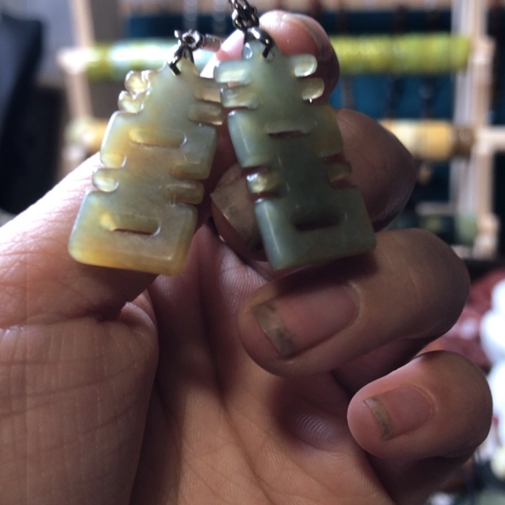 岫玉岫玉耳环未镶嵌