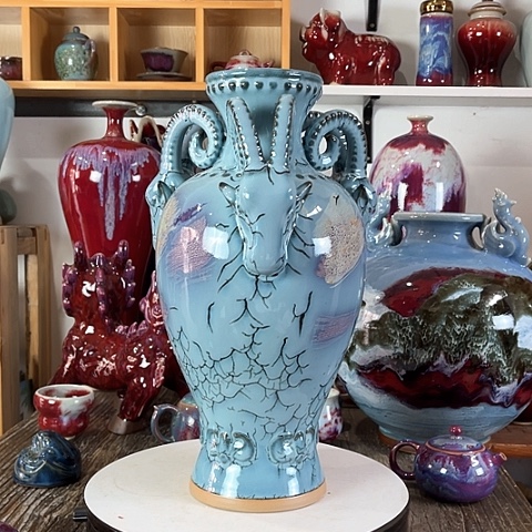 瓷片神垕镇钧瓷艺术高40公分