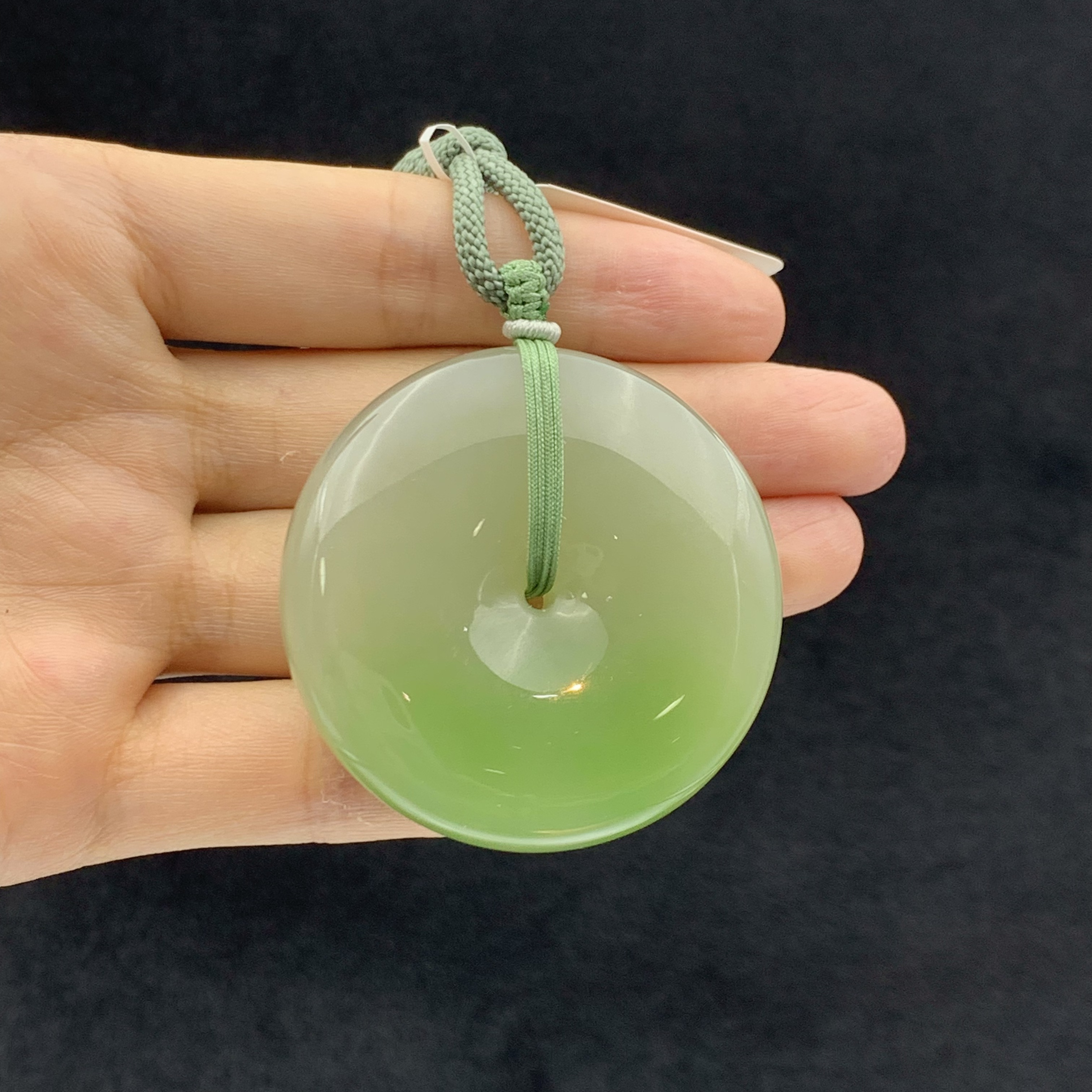 【典藏翠青】扣子哥李想 | “蒹葭” 平安扣颈饰（大）约48*11mm