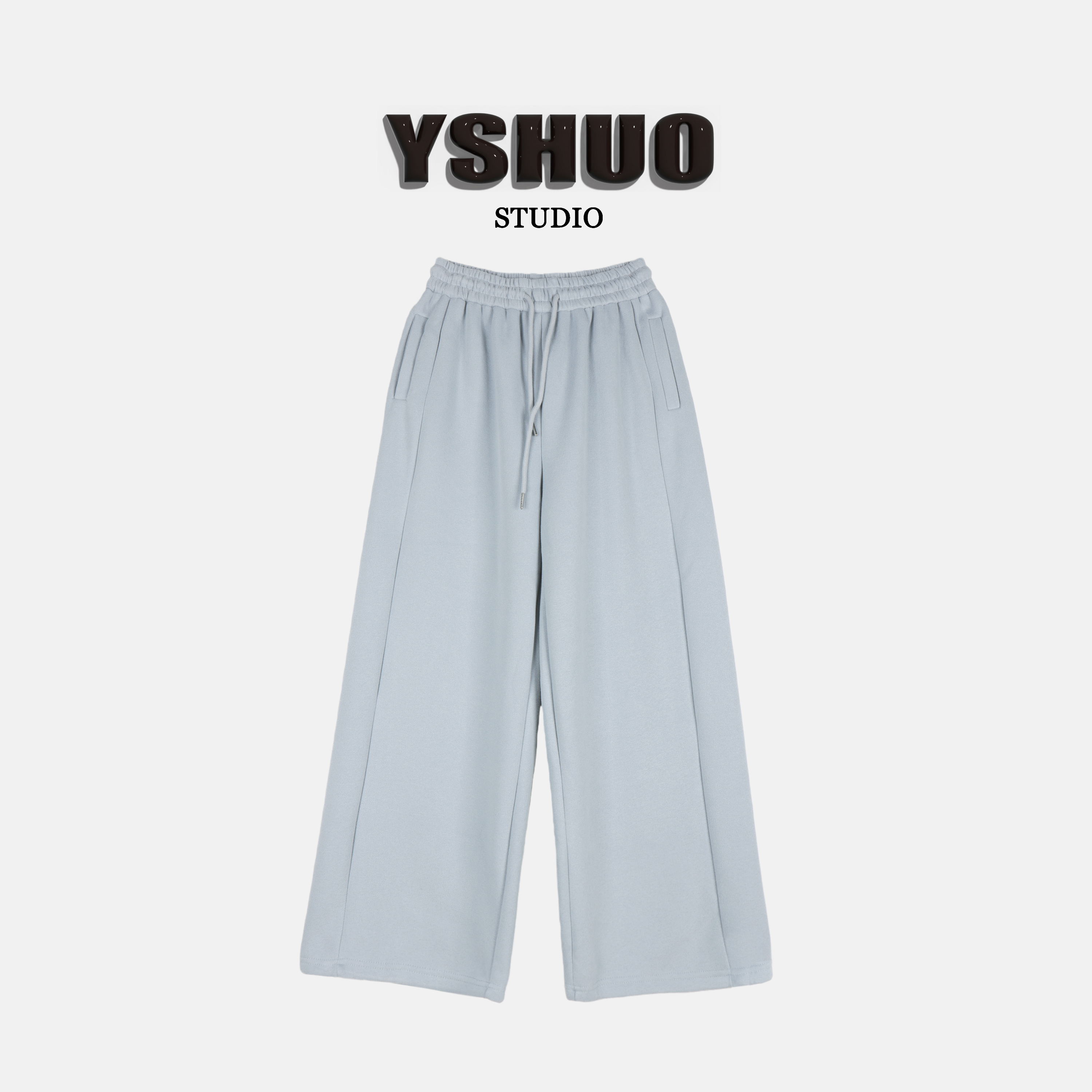 YSHUO【暖毯裤】韩系松紧腰抽绳加绒加厚休闲裤可调节束脚长裤80065