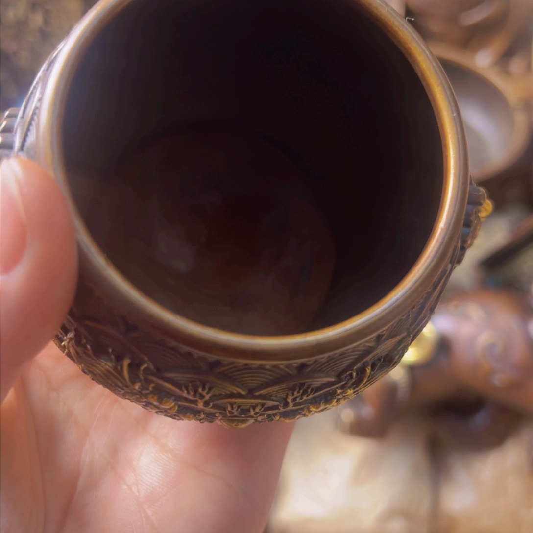 原矿风磨铜环龙缸