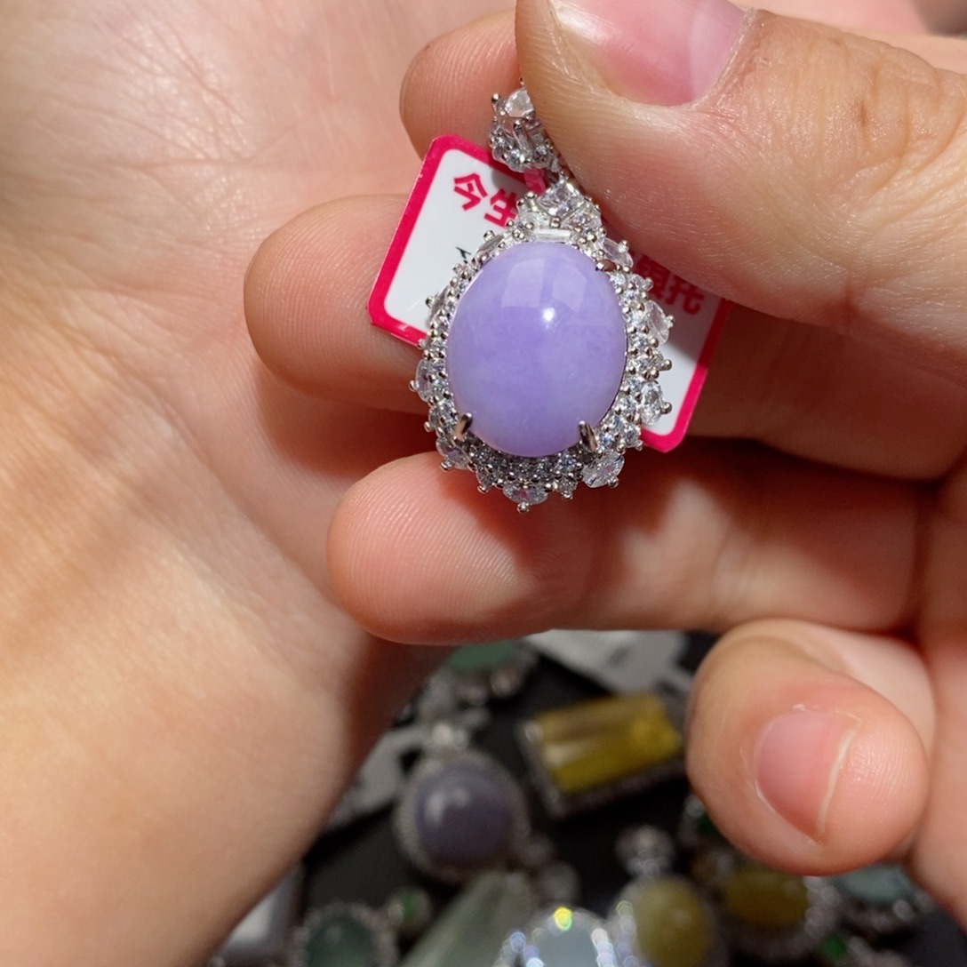 翡翠颈饰银S925镶嵌b j k k