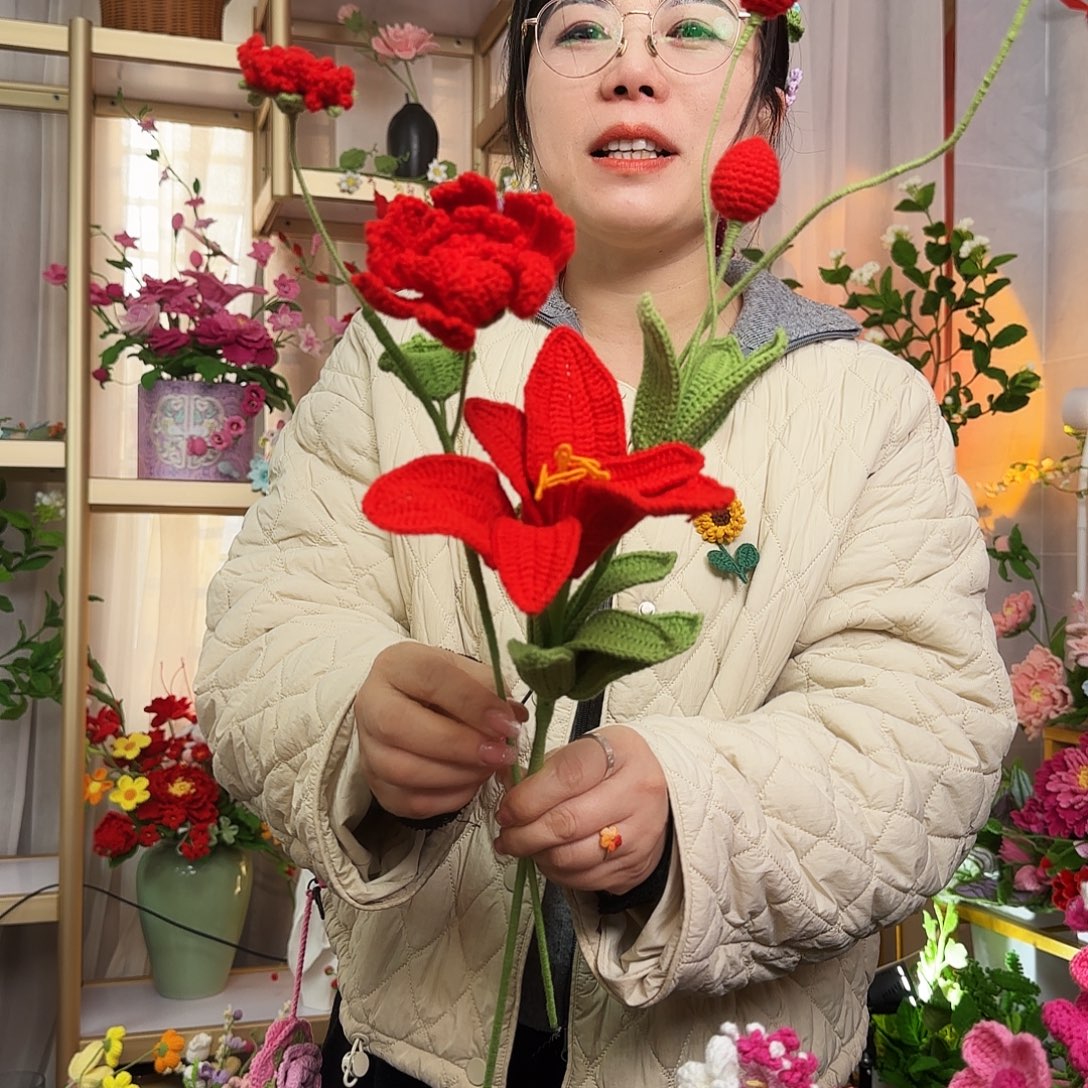 手工钩织设计花束