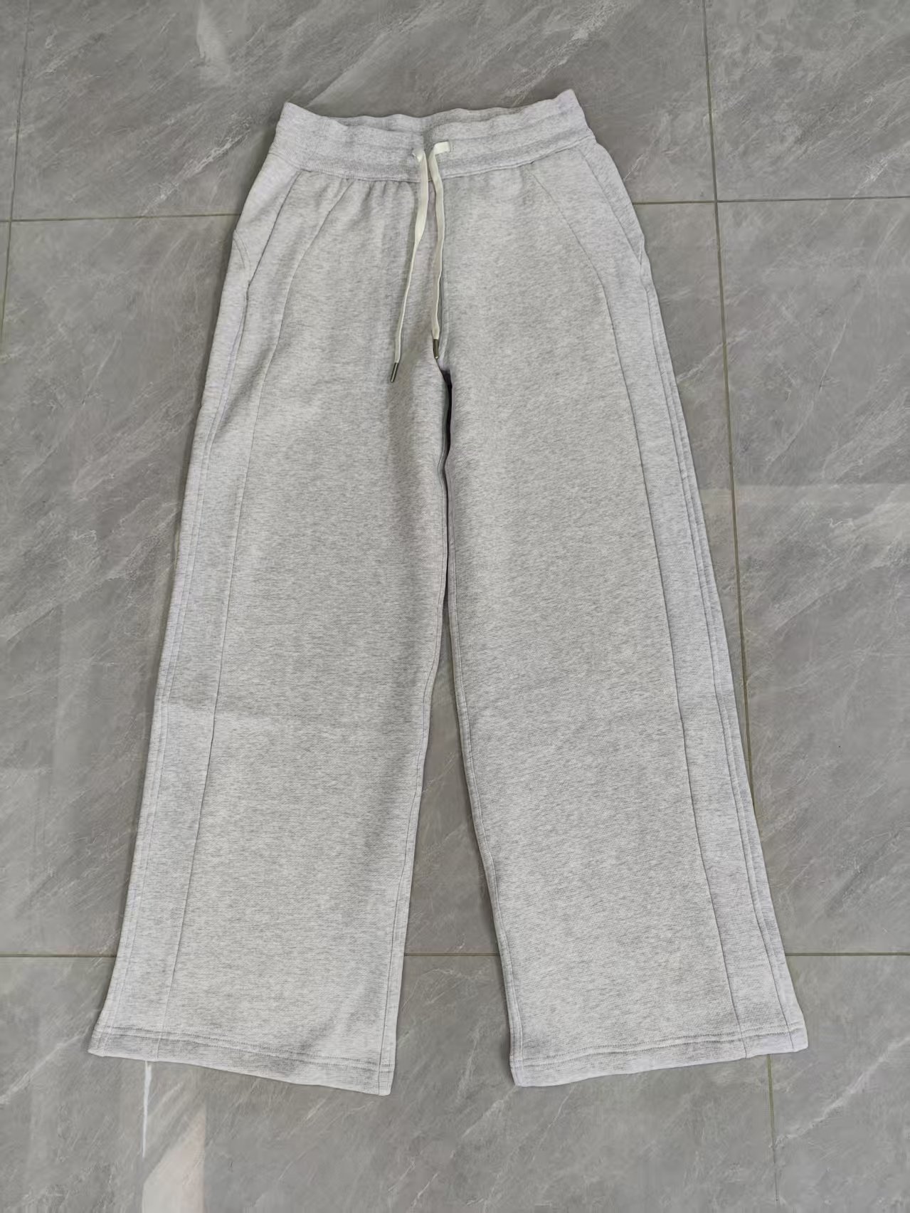 麻白加绒阔腿裤显高显瘦