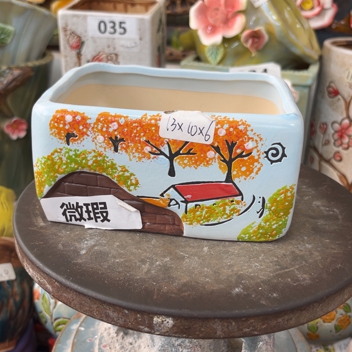 紫砂花盆粗陶材质多肉花盆