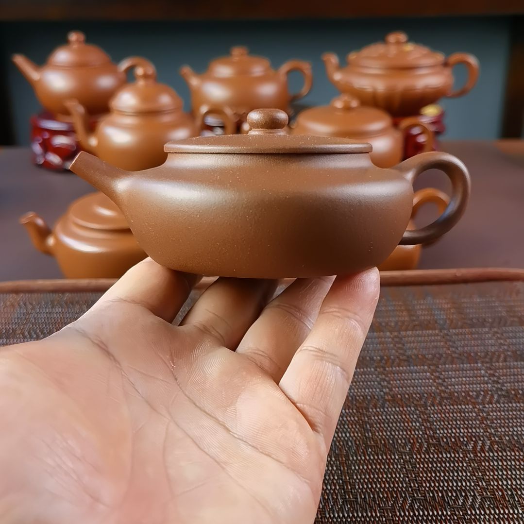 紫砂茶壶紫泥景舟扁晨180CC