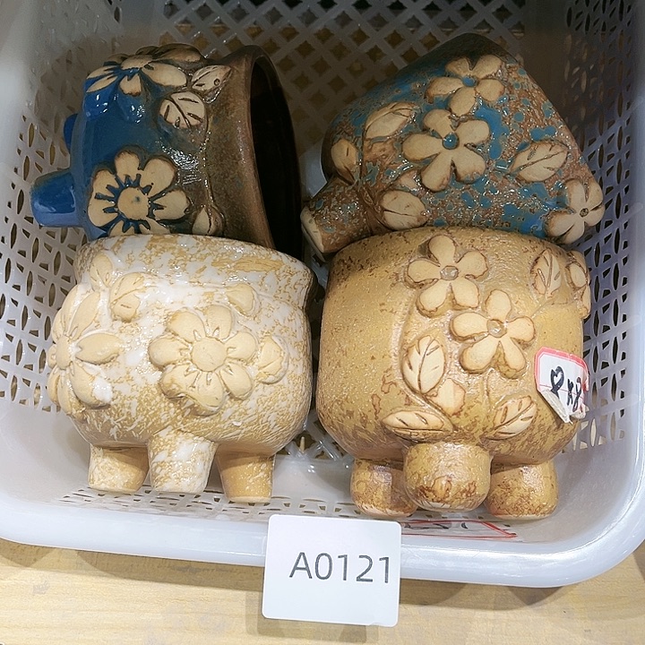 瓷片花盆多肉植物艺术品