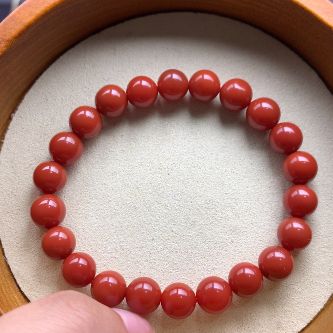 南红玛瑙未镶嵌保山天然原矿南红8mm+官坡锦红手串