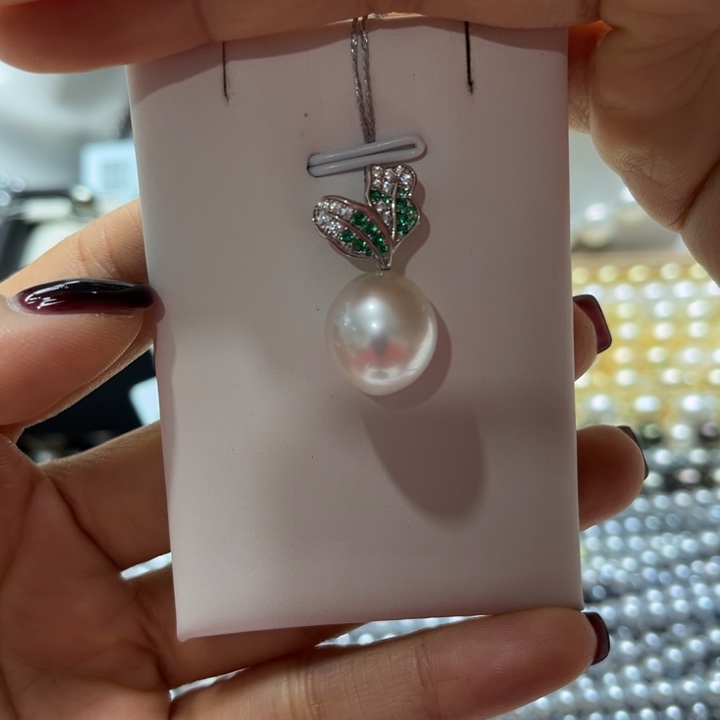 海水珍珠吊坠(不含链)银S925镶嵌