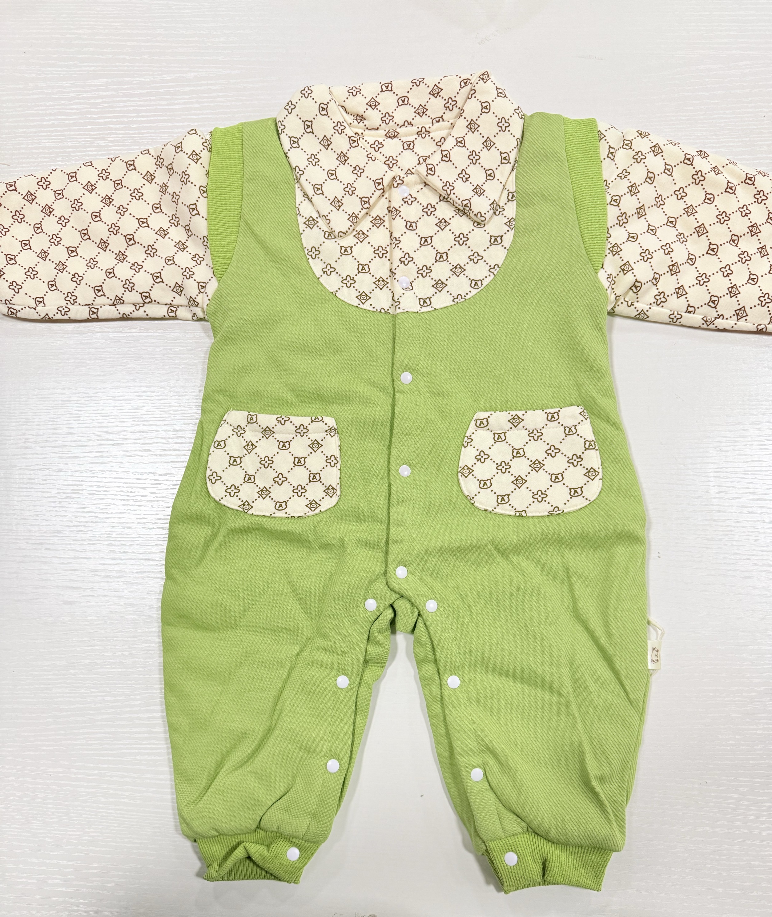 秋冬儿童夹薄棉连体哈衣