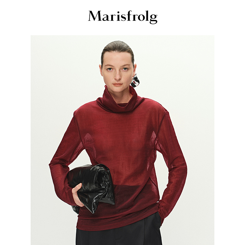 Marisfrolg玛丝菲尔25年新通勤休闲舒适百搭打底轻奢T恤A1FZ12641