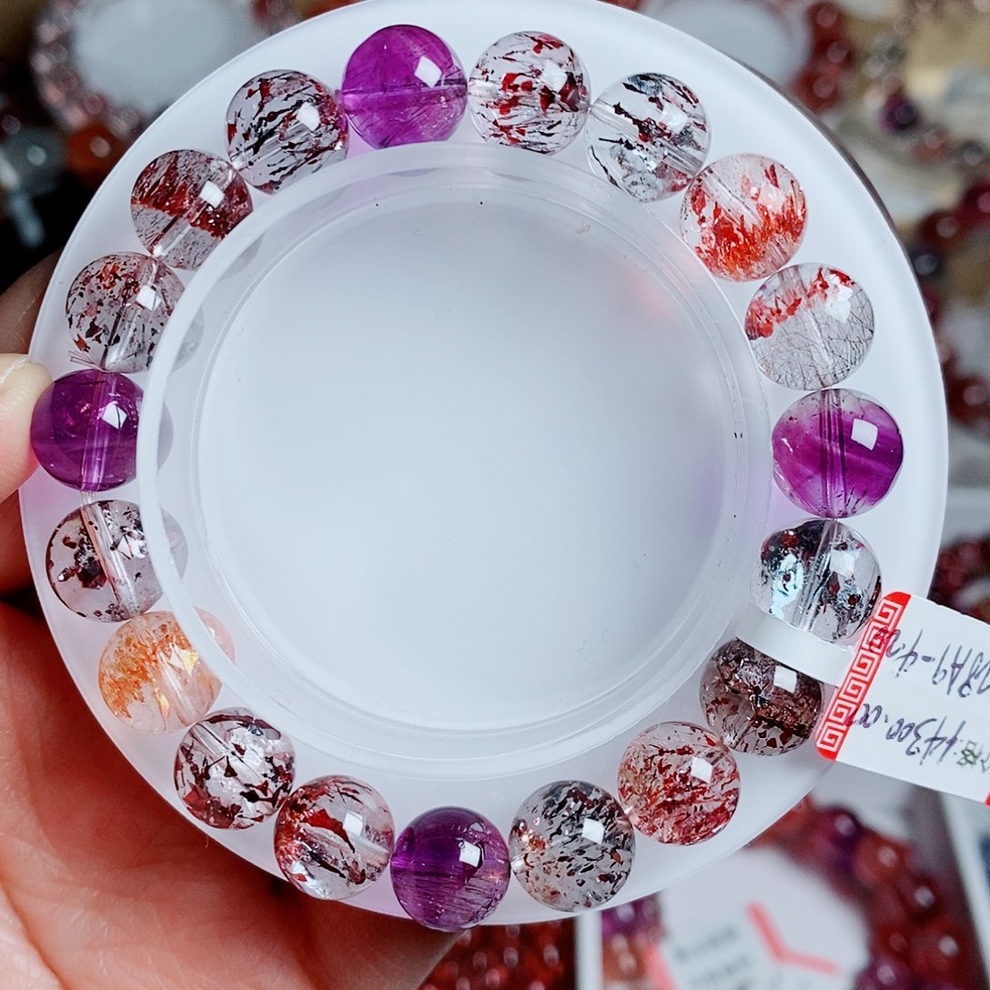 水晶未镶嵌手串彩梅