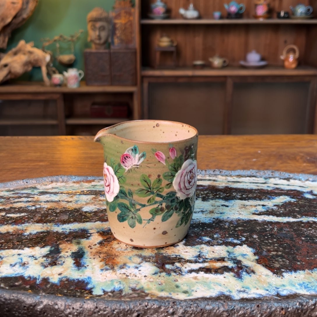 杯柴烧手工手绘陶瓷