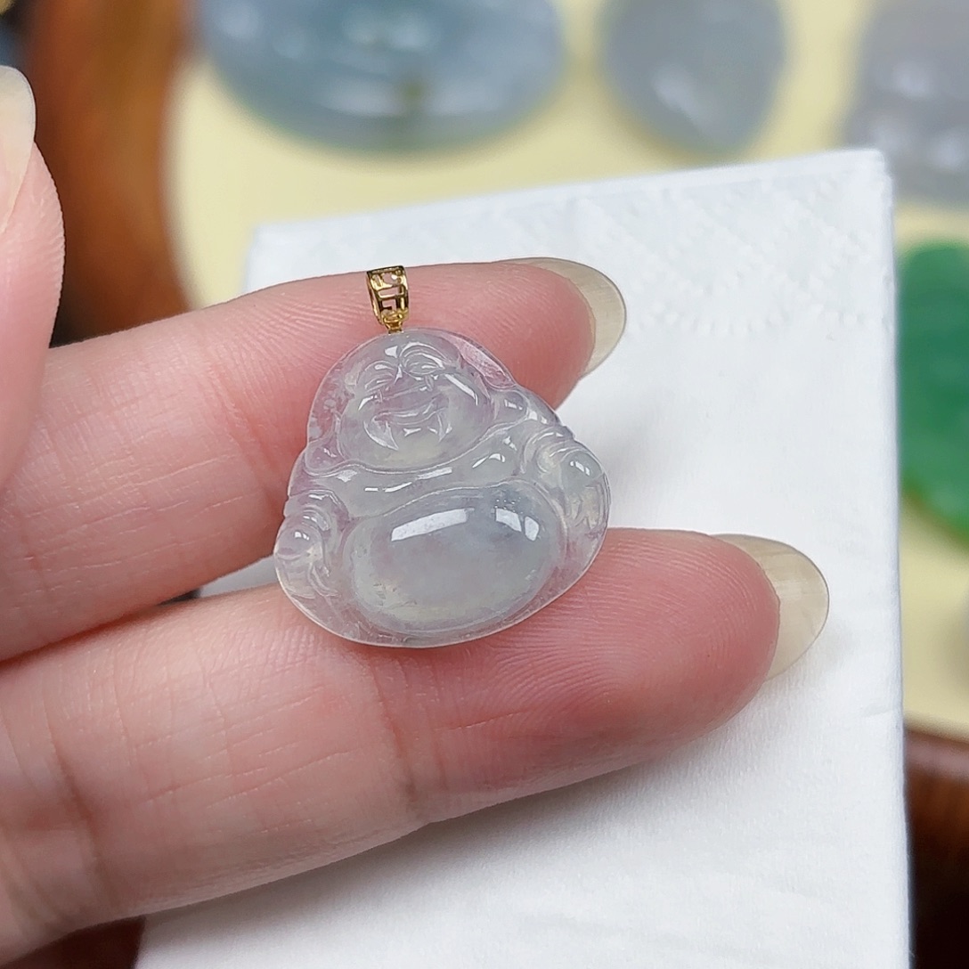 翡翠颈饰18K金镶嵌吊坠