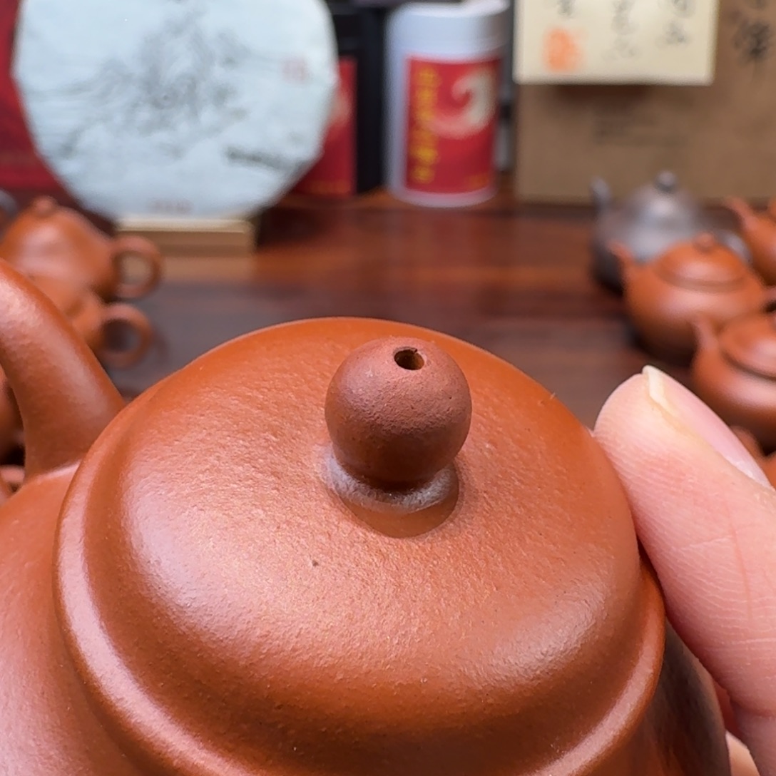 紫砂茶壶小煤窑朱泥 秋水 滴子花泥