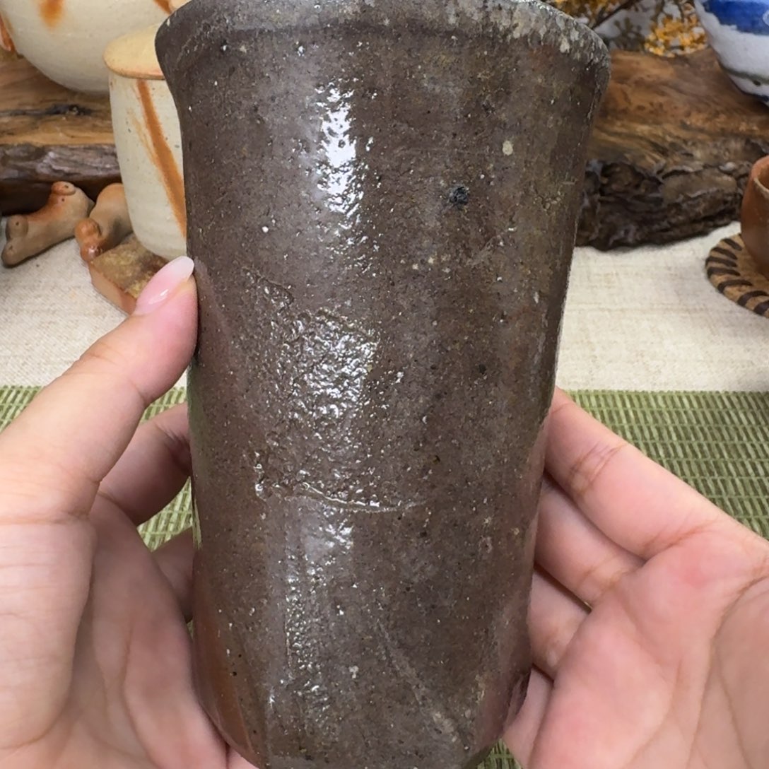 备前烧 末石都 大号麦酒吞