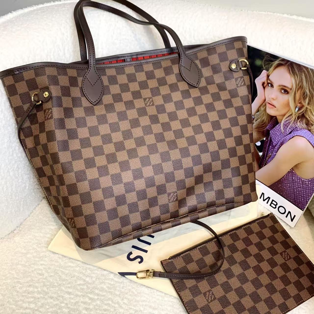 99新 LouisVuitton/路易威登 壹臻/neverful中号/83809692订金