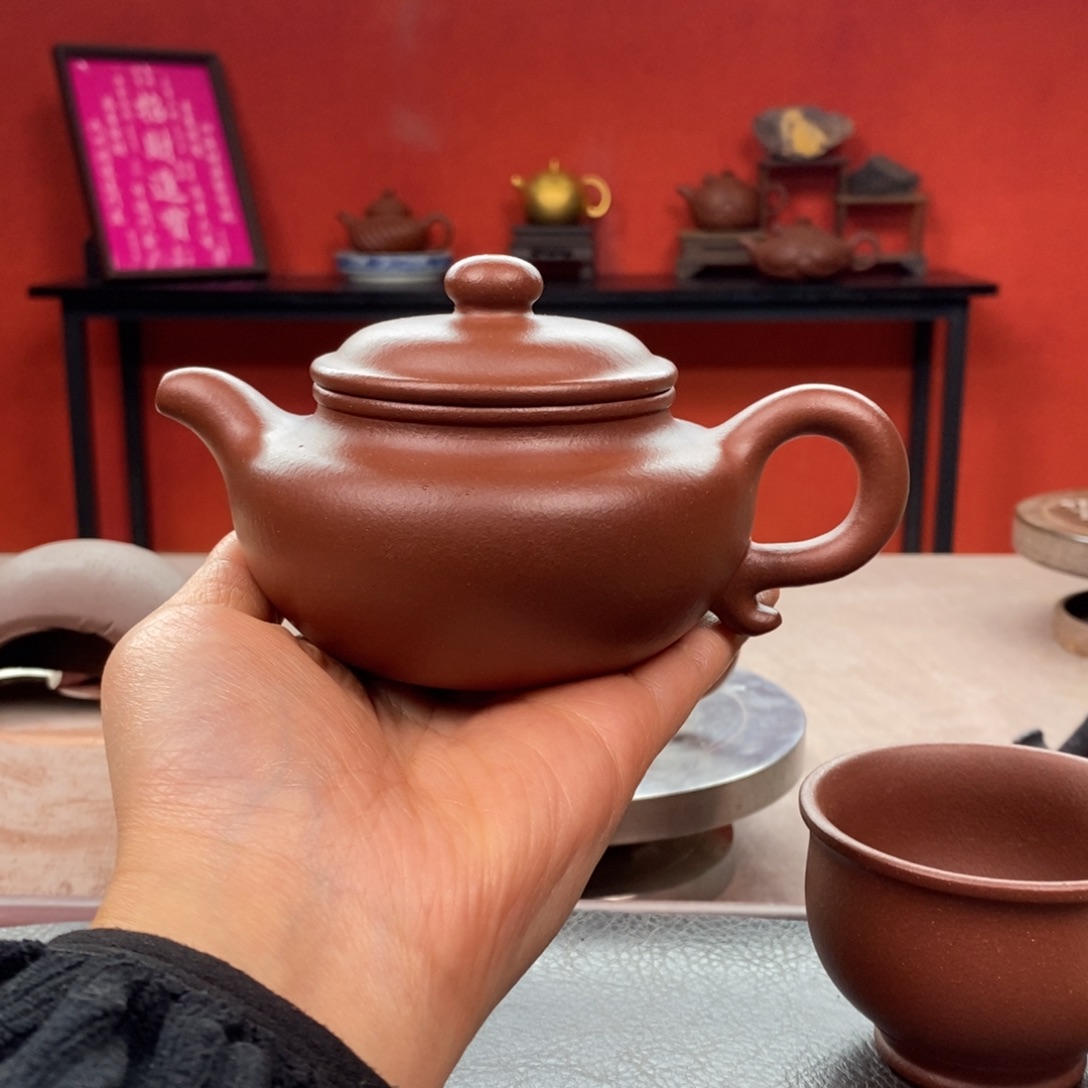 紫砂茶壶底槽清仿古240cc全手➕底槽清杯子