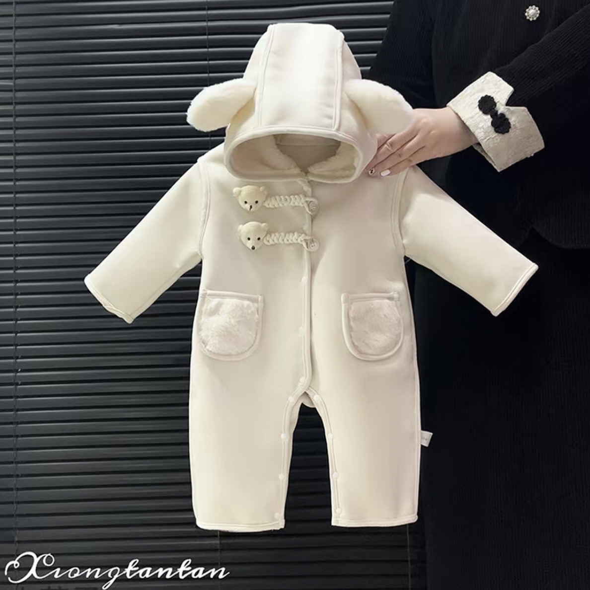 【两只小熊】婴幼儿 连体哈衣加绒加厚