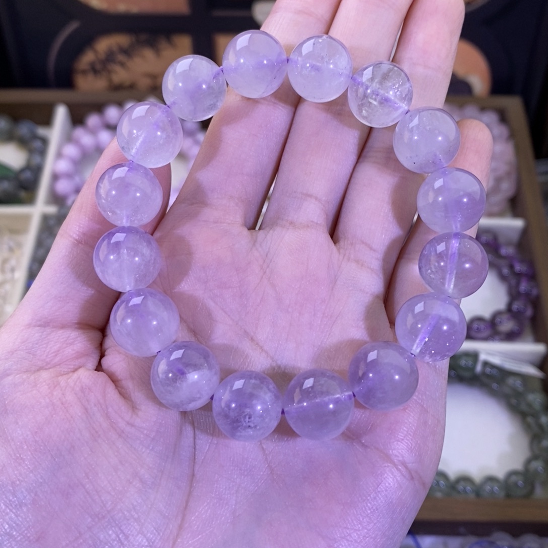 水晶手串未镶嵌薰衣草紫13mm