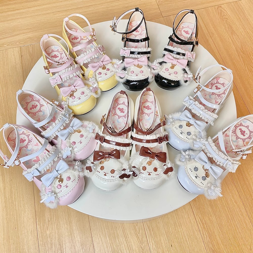 厚底萌兔娃娃原创正品可爱lolita单鞋低跟圆头蝴蝶结洛丽塔jk学生