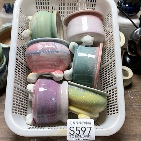 紫砂花盆597微瑕品口径6厘米左右的