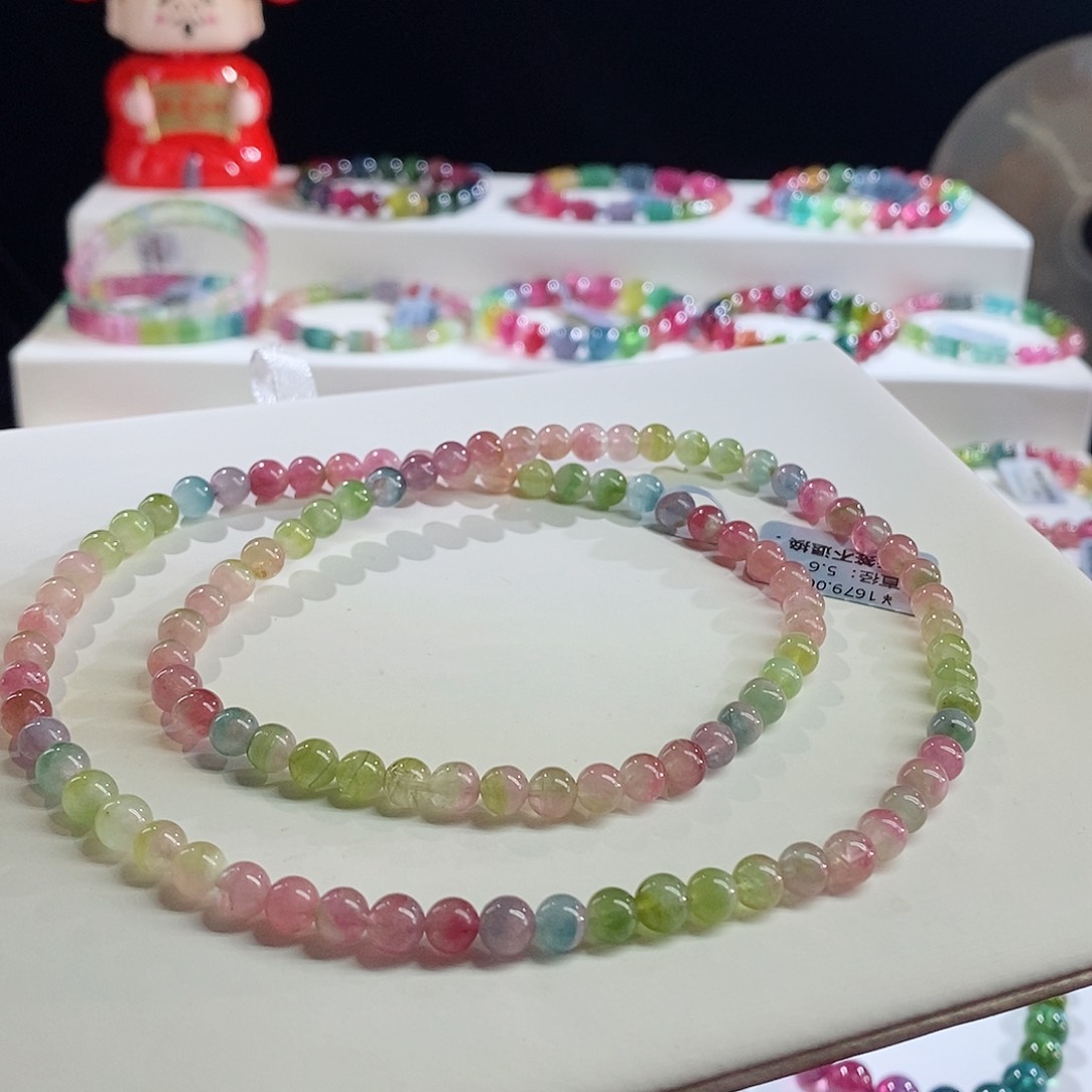 未镶嵌手链碧玺西瓜三圈