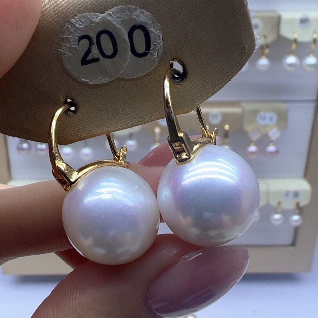 银S925镶嵌淡水珍珠耳饰