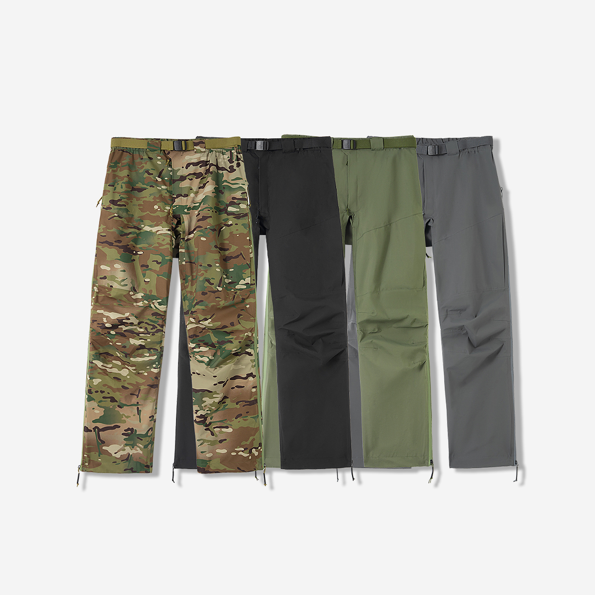 軍版 户外飞禽硬壳冲锋裤防水全压胶战术工装休闲裤10741