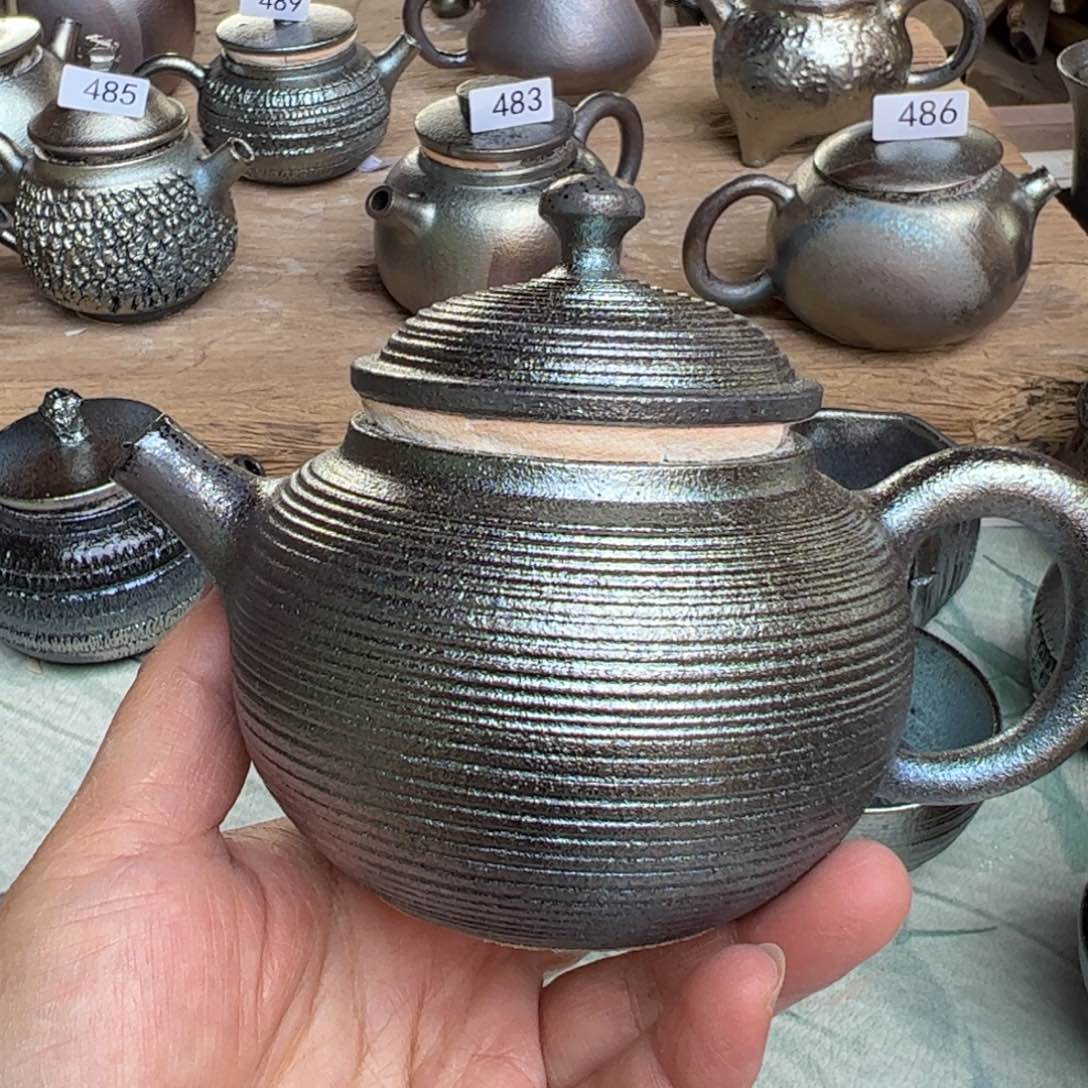 壶0*6建水紫陶紫泥柴烧壶