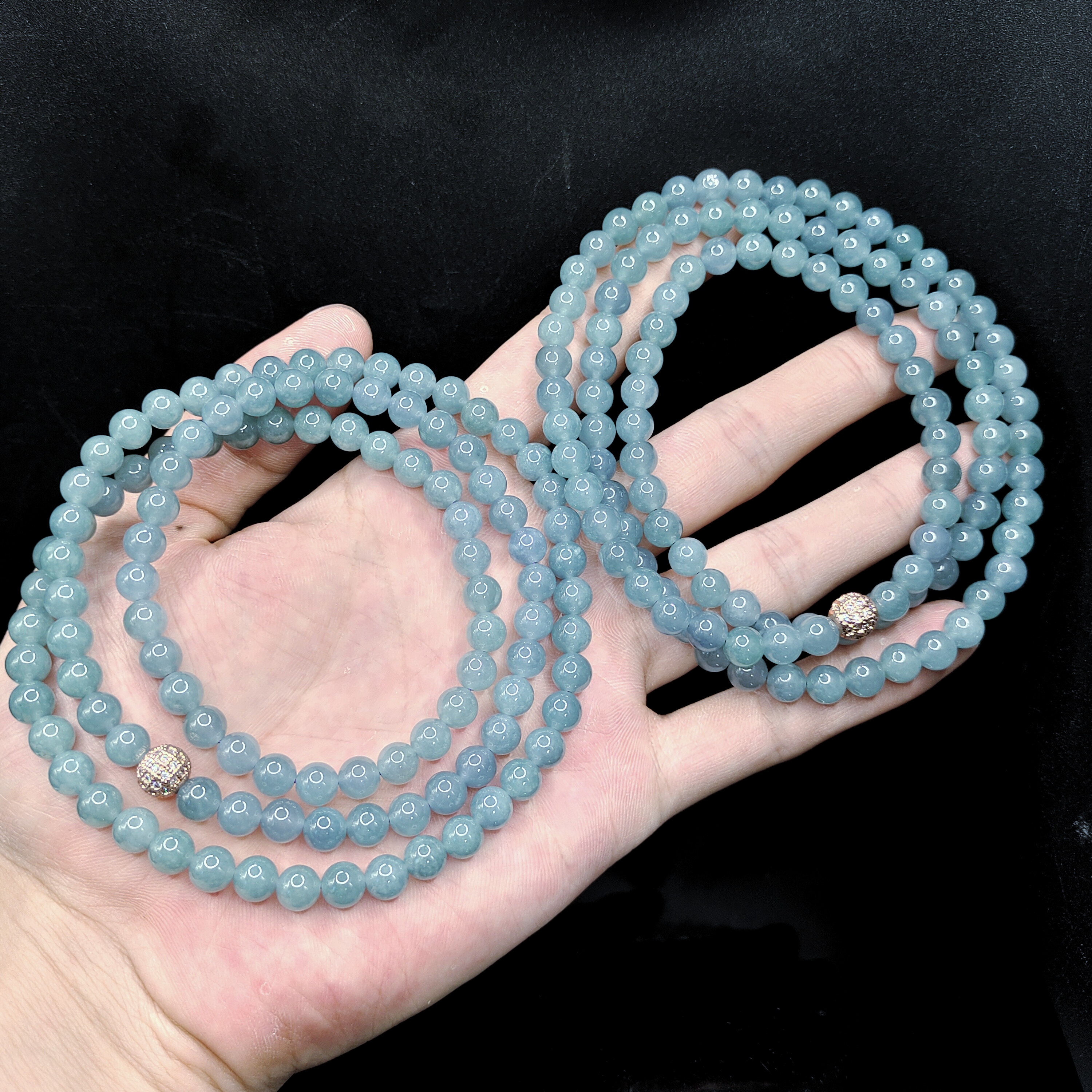 【老三珠宝】翡翠DIY公主链C10【多样性发其一】约6mm