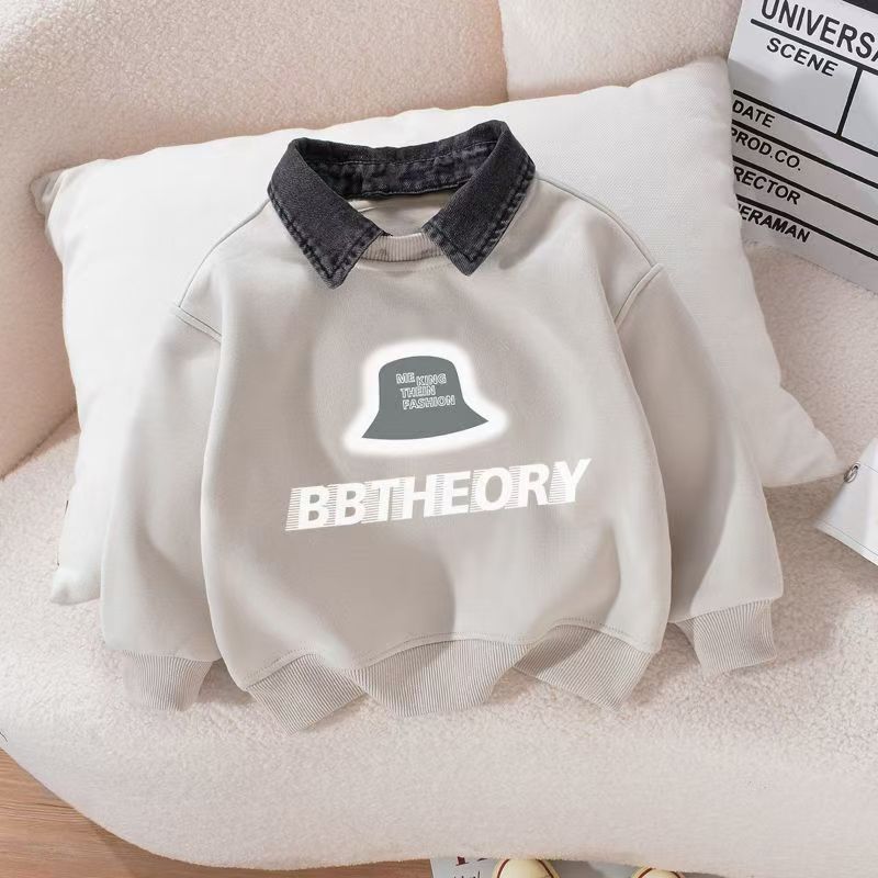 （非图片款）儿童时尚加厚韩版秋冬套头洋气百搭宝宝加绒针织衫翻领