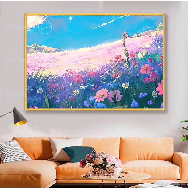 夏日花海十字绣2023新款线绣客厅卧室植物花卉简约唯美刺绣满绣