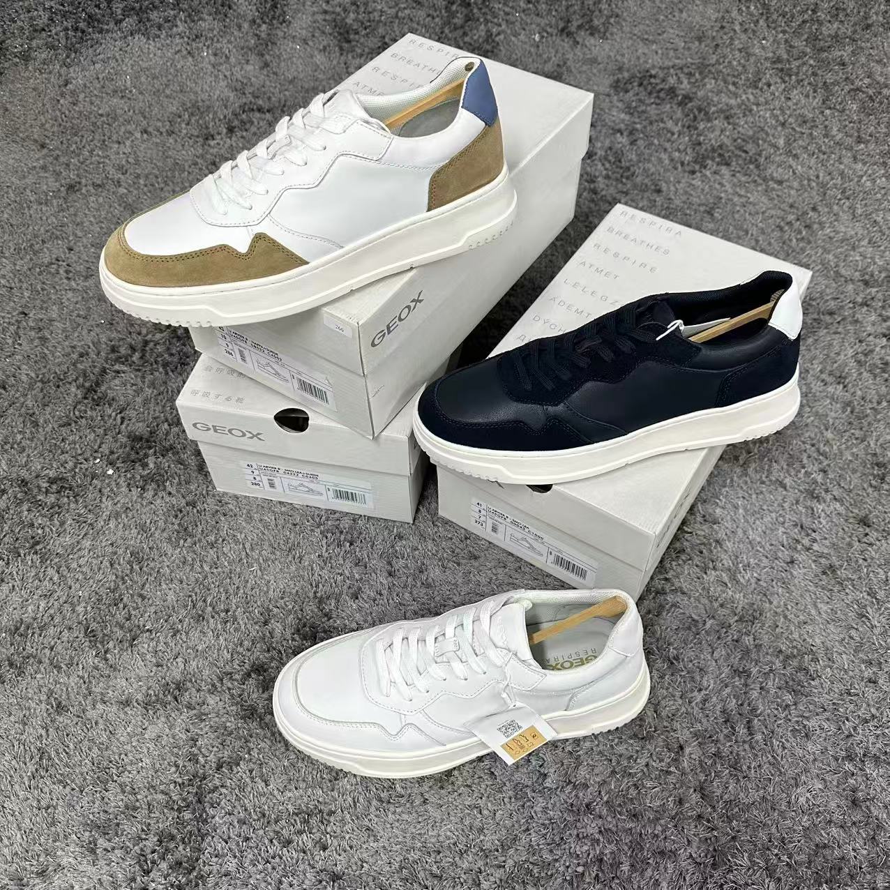 男款 GEOX杰欧适AXVIER低帮透气休闲鞋U45GFB 00043