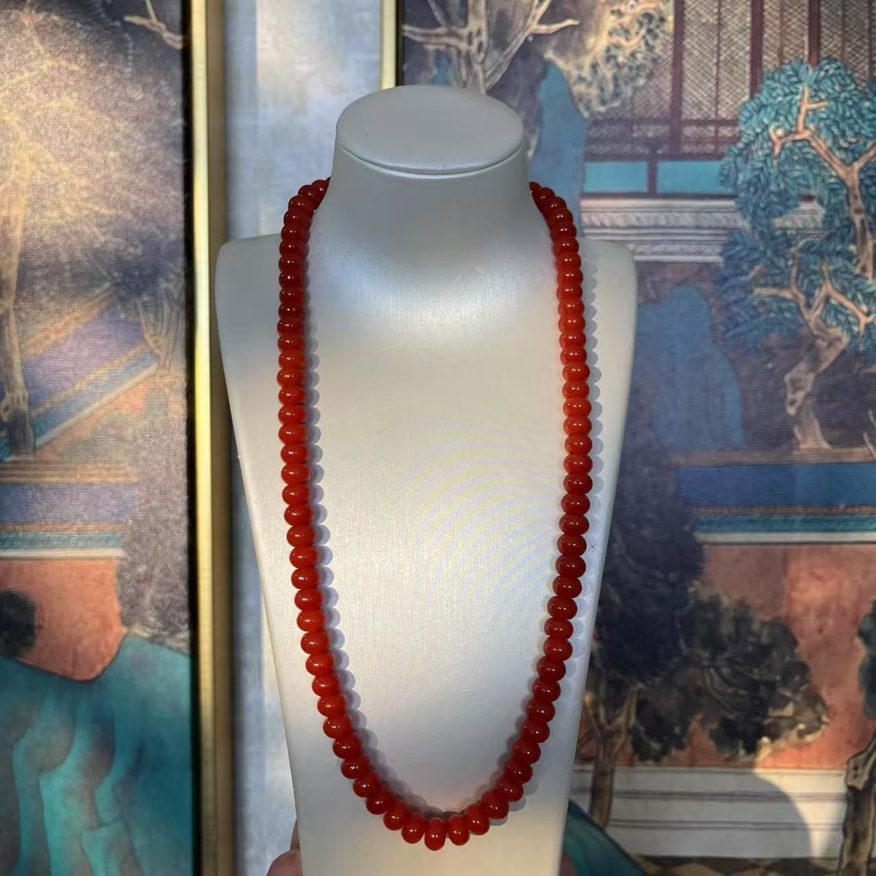 南红玛瑙妈妈链   算盘珠卡8mm 