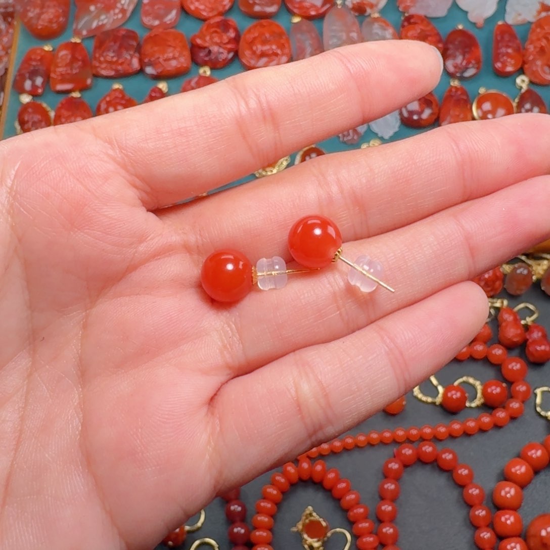 南红玛瑙南红18K金镶嵌