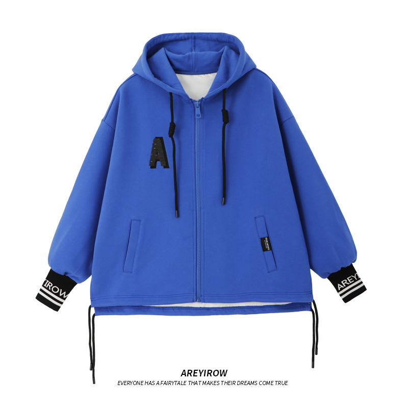 【Wang.小宁】AR字母亮片绣连帽卫衣A8F805WT211