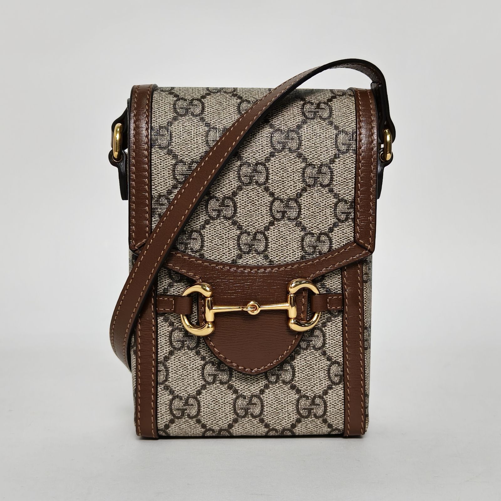 95新 GUCCI/古驰 小花Jerry活动Horsebit 马衔扣 三角插扣 手机包