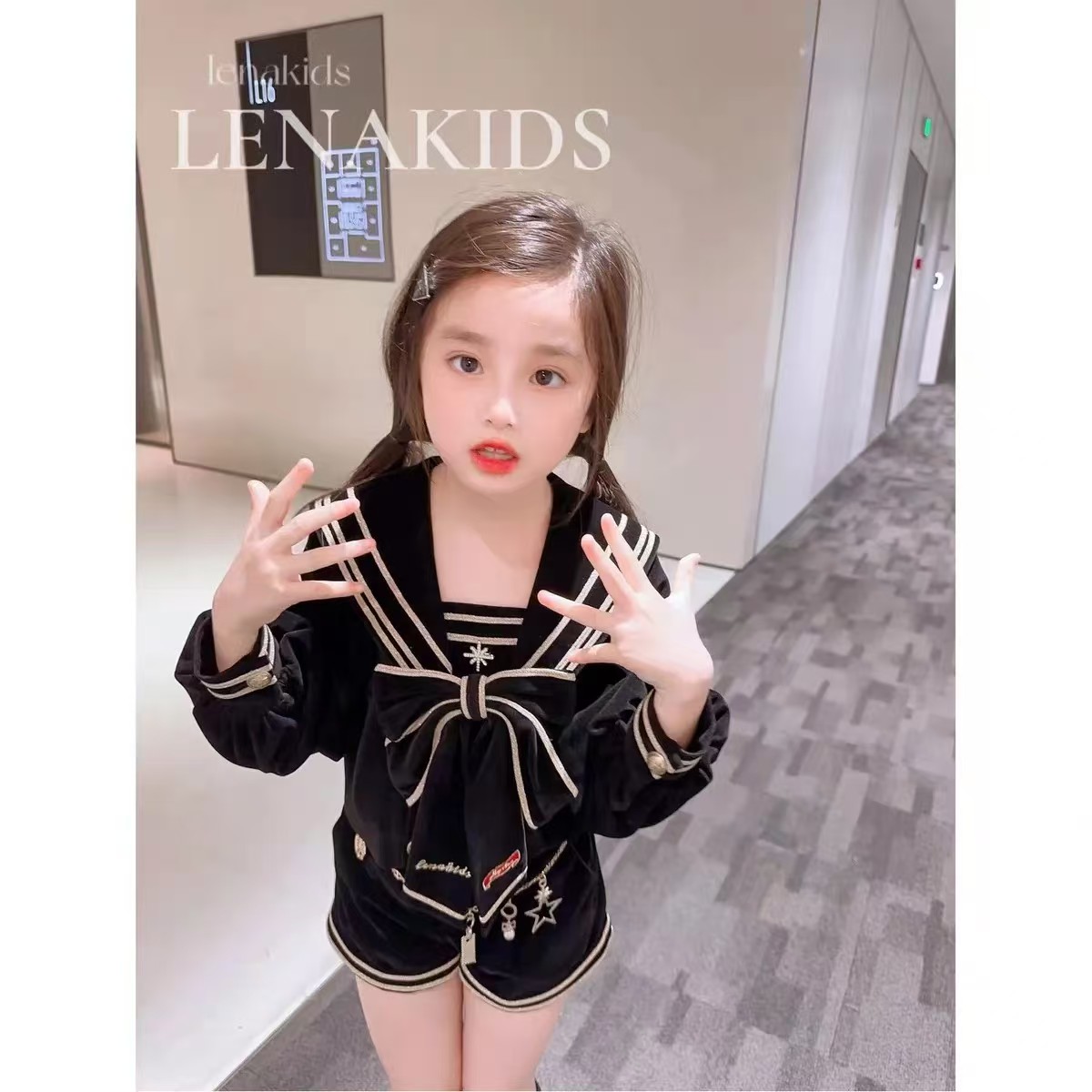 Lina金丝绒女童洋气